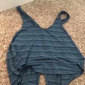 Blue striped Flowy Onzie workout yoga tank